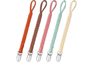 CLDY Chaîne de Sucette Bébé en Coton avec, avec 5 Pcs Adaptateur de Sucette Convient aux Sucettes Jouets de Dentition Pour filles et garçons pour Bébé Essentiels, Garde la Tétine Propre