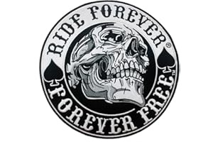 A-PRO SRL Toppa Teschio Patch Moto Termoadesiva Ricamata Bianco Nero Motociclista Biker