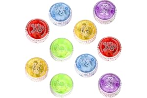 LUFEIS 10 Pièces Yo-Yo Lumière LED pour Enfants, Jouets Yoyo LED, Double Usage Yo-yo pour Débutant, Yoyo Réactif en Plastique, pour Faveurs de Fête de Débutants (Couleurs Aléatoires)