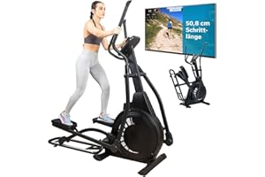 ‎SKANDIKA Skandika Crosstrainer für Zuhause Carbon P23 | klappbar, Ellipsentrainer mit 23 Programmen, 16 Stufen, platzsparend, leise, Kinomap App kompatibel, moderner Computer, kompakt, Cardio, Bis 135Kg