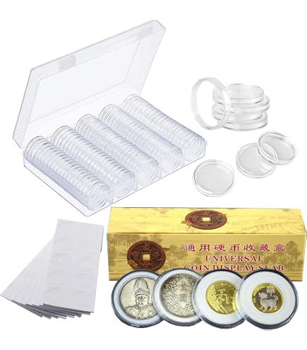 100 Capsules Rondes Transparentes 30mm Pour Collection Pièces + Boîte Rangement - 6