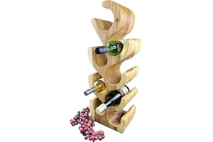 FAHOME Weinregal Stehend Massiv Holz (50/70/100x27x18) Freistehender Weinhalter Massivholz Flaschenhalter (8 Flaschen - 70x27x18cm)