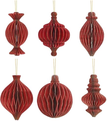 Namalu 12 palline ornamentali a nido d'ape, con bordo glitterato