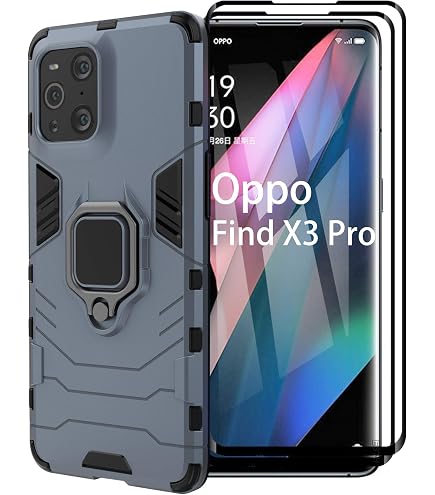 Custodia Portafoglio In Pelle Con Supporto Per Oppo Find X3/ X3 Pro 5G, Con Pellicola Vetro Temperato E Catenella, Blù, Protezione 360° - 2