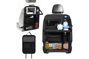 SHMSHNG Organizador de Asiento de Coche,Protector y Organizador de Respaldo de Coche,Organizador de Asiento Trasero,Tela Oxford Impermeable Evita Patadas Organizador Grande de Asiento Trasero de Coche