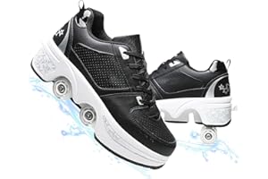 Pinkskattings@ Damen Und Mädchen Rollschuhe Skateboard Schuhe Kinderschuhe Mit Rollen Skate Shoes Rollen Schuhe Sportschuhe Laufschuhe Sneakers Mit Rollen Kinder (Weiß