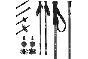 Kadva - Bâtons De Randonnée Sajama 65–135 cm Lot De 2 - Aluminium Réglables Télescopiques Antichoc avec Dragonnes Embouts Caoutchouc Et Rondelles