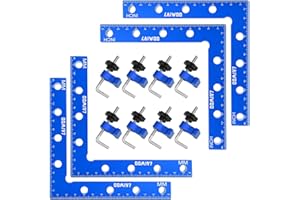 LAIWOO 90 Grad Winkel Klemme Positionierwinkel Klemme 140mm/5,5 Zoll, 8 Paare Befestigungsclips, Messwinkel Klemme für Zimmermannswerkzeug, L-Type Eckklemme für Boxen Bilderrahmen Regalschränke