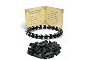 arana's® - Bracciale tormalina nera 8 mm - Filo elastico con perline a sfera - Pietre preziose energetiche per uomo e donna - Protezione delle onde elettromagnetiche - Respinge le cattive energie, 19