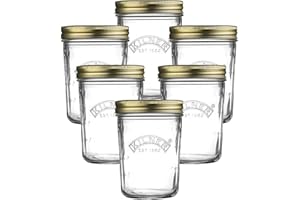 RAYWARE Kilner Wide Mouth Screw Top Lid Preserving Glass Jar 0.35 Litre Transparent (Pack of 6)