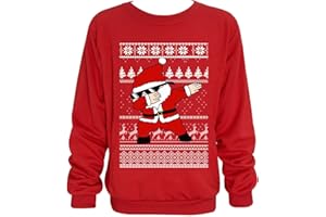 Glimnerize Kinder Weihnachten Sweatshirt Christmas Pullover Weihnachtspullover Weihnachtsmann Druck Weihnachtskleidung Rundhals Unisex 110-150
