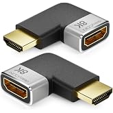 deleyCON 2 Pieces Docking Connectors HDMI Adapter 8K@60Hz / 4K@120Hz UHD Aluminium HDMI 2.1 ARC HDR10+ Dolby Vision VRR ALLM