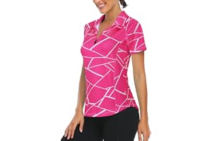 Syphiby Gym Top Women Short Sleeve Polo Shirts 1/4 Zip Up Moisture Wicking Golf Tops Sports Workout Running Tshirt S-XXL