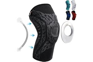 INDEEMAX Knee Support, Knee Support with Side Stabilisers & Patella Gel Pad, Compression Knee Support for Men and Women, Relieves Knee Pain, ACL, Meniscus Tear, Arthritis
