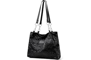 GwaOery Tote Bags for Womens Ladies Shoulder Large Capacity Handbag with Chain PU Faux Leather for School Work Shopping Large Capacity bag with Zip and Inner Pocket