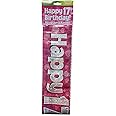 9ft Banner Happy 17th Birthday Pink Holographic