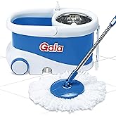 Gala Jet Spin Mop, Steel Winger & Big Wheels, 2 Microfiber Refills, Floor Cleaning Mop Stick with Bucket, pocha for Floor Cle