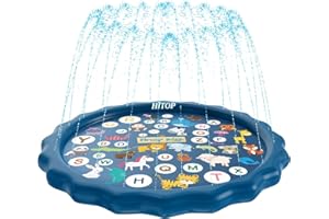 MAGIFIRE Sprinkler and Splash Pad, Water Toys Gifts for Toddlers & Baby Pool for 1 2 3 4 5 Year Old Boys Girls Backyard Play Mat (From A To Z)