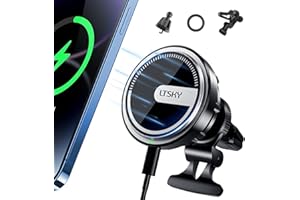 LTSKY 15W für Mag-Safe Auto Handyhalterung mit Ladefunktion,【automatischer Kühlung】 Kabelloses Auto Ladegerät für iPhone 15 14 13 12 Pro Max Mini Plus,Magnet Kfz-Handyhalterung