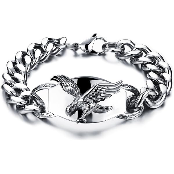Feilok Herenketting van roestvrij staal met hanger van het leger van het medisch merk, hondenhanger voor mannen, mannen en kinderen, 4.5 cm x 2.5 cm (colgante) / 60 cm (cadena), Roestvrij staal