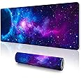 UJoowalk Gaming Mouse Pad, Large Mouse Pad for Desk, 31.5x11.8’’ Keyboard Mouse Pad, XL Desk Mat with Stitched Edges - Galaxy