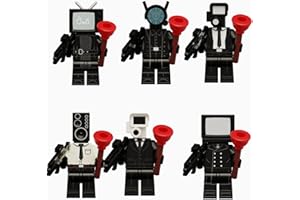 Lifemaison 6 Skibidi Toilet Figuren Bausteine Modell Mini Monster Figur Bausteinsatz,Skibidi Toilet Bausteine,Skibidi Toilet Building Block Kit,Skibidi Toilet Spielzeug Bricks für Erwachsene Kinder