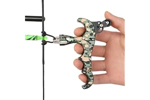SHARROW Archery Release Aids Compound Bow Thumb Release 4 Finger Aluminum Bow Trigger Release Caliper with Metal D-loop for Bow Hunting Shooting