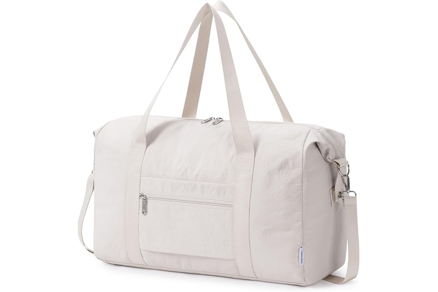 Narwey Cabin Bag 45x36x20 New Easyjet, Foldable Weekend Overnight Bags for Women and Men, Lightweight Travel Duffel Bag, Carry on Hand Luggage Bag for Essentials 25L (Beige)