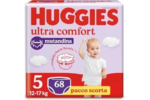 Huggies Ultra komfort, blöjtrosor, storlek 5 (12–17 kg), förpackning med 68 blöjtrosor