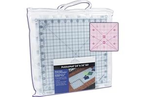 COTTAGE MILLS PuzzleMat 24” x 36” Rotary Cutting Mat Set – Includes 6 – 12” x 12” Pieces and Carrying Case. Perfect for The Quilter on The Go! ++ Bonus Free 4” x 4” Acrylic Ruler ++