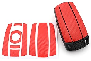 Finest-Folia Schlüssel Folie K141 für 3 Tasten Auto Schlüssel (nur Keyless Go) Folien Cover (Rot Carbon)