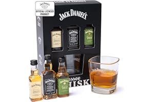 Jack Daniels Gift Set - Jack Daniels Whiskey 3x 5cl Honey, Apple, JD Whisky Old No7 Mini Alcohol Bottles, JD Tennessee Whiske