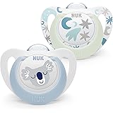 NUK Star Ciuccio per bambini | 0-6 Mesi | Succhietti notte e giorno | silicone senza bpa | Accettato dal 99% dei bambini | Bl