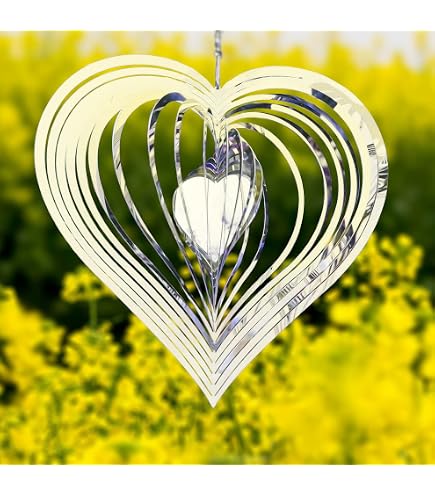 SK Style Garten Windspinner Set – 3 Edelstahl Windspinner In Schleifenform, 97/80/60 Cm
