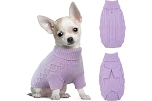 Hjumarayan Hundepullover Kleine Hunde - Schlicht & Elegant Hunde Pullover Warm Hundepullover mit Geschirrloch Schöner Hundepulli mit Beinen Hunde Pullis für Chihuahua (Lila XS)