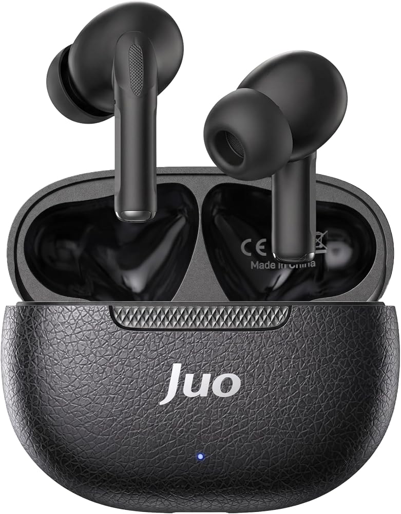 Juo JT1 Bluetooth 6.0 TWS Kablosuz Kulak İçi Kulaklık 20 Saat Pil Ömrü 13mm Sürücü IPX4 Siyah