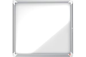 Nobo, Vitrine d'extérieur, Certifiée NF Collectivité et Education, Fond magnétique, 6xA4, 709x668 mm, Porte battante, Gamme Premium Plus, 1902578