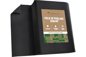 GardenGloss 20m2 Toile de Paillage Anti Mauvaises Herbes 50g/m2 - Géotextile Anti Mauvaises Herbes Indéchirable - Perméable à l'eau et Stable Aux UV (10m x 2m, Plié)
