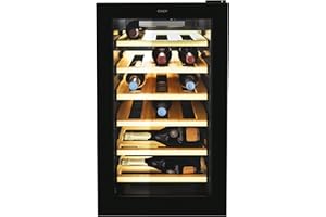 Candy DiVino, CWCEL 210/NF, Cantina Vino, 21 bottiglie, 39 dB, APP hOn,Vetro Anti-UV, Monozona, Nero, AxLxP 70x40x54,5 cm [Classe G]
