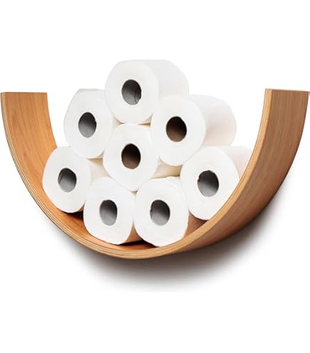 Houten Toiletpapierhouder, Geen Boren, Hoogwaardige Toiletpapierhouder Met Zelfklevende Bevestiging Voor Badkamer Keuken En Toilet