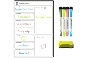 ‎ALASKAPRINT Alaskaprint Wochenplaner abwischbar 43x30cm magnetischer Wochenplaner Whiteboard für den Kühlschrank I Magnettafel Kalender Menüplaner für Organisation ink. Markiere und Radierer