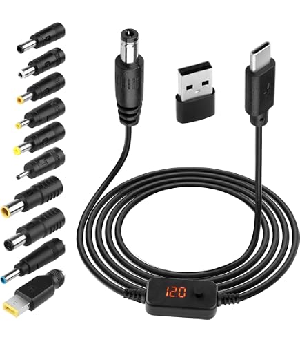 PD Zu DC Adapter Kabel Mit Display – 5V/9V/12V/15V/20V, 34 Adapterköpfe, Für Router, Kameras & Mehr