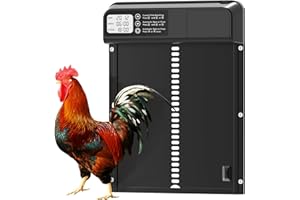 Yoarmyt 2023 Automatische Hühnerklappe Mit Timer Und Manuelle, Hühnerstall Türöffner, Automatische Türen Für Hühner, Großer LCD-Bildschir, Sichere Hühnerhaltung, Schwarz