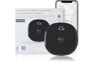 Heatzy Cool : Thermostat Connecté WiFi - Contrôleur Intelligent sans Fil pour Pompe à Chaleur et Climatiseur - Compatible Alexa, Google Home - Efficacité énergétique