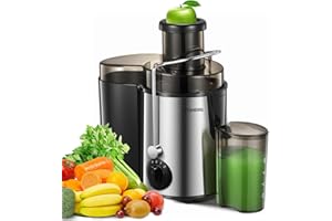 Juicer Machines, FOHERE Juicer Whole Fruit and Vegetables with 3-Speed Setting, Upgraded Version Max Power 800W Motor Quick Juicing, Cleaning Brush and Juicing Recipe Included