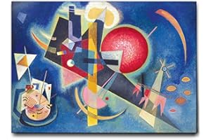 Giallobus - Quadro - Vassily Kandinsky - In blu - Tela Canvas Telaio Standard - 70x50 - Pronto da appendere - Quadri moderni per la casa