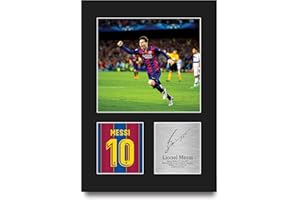 HWC Trading Lionel Messi Barcelona Gifts Printed Signed Autograph Picture for Football Fans and Supporters - A4 Portrait
