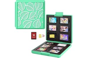 LUCYLANKER Giochi Custodia Porta Cartucce di Gioco per Nintendo Switch Lite PS Vita e Schede SD,Portatile e Sottile Organizzatore Card Giochi, Custodia Giochi Scatola Adatto a 24 Giochi (Foglia)