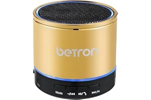 Betron KBS08 Bluetooth Speaker, Wireless, Portable, Mini, Gold