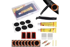 Cevikno Zestaw łatek rowerowych, 23-częściowy zestaw naprawczy do dętek, samoprzylepny, apteczka pierwszej pomocy do rowerów wyścigowych, dojazdowych i wielu innych pompowanych gumek (kolor czerwony)